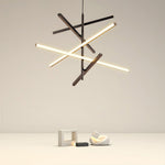 Linear LED Chandelier in Iron – Modern Nordic Pendant for Dining & Kitchen