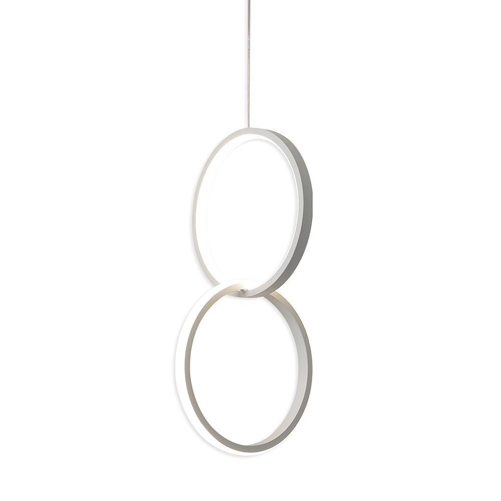 Aurelia Interlocking Dual Ring LED Pendant Light in Aluminum and Acrylic