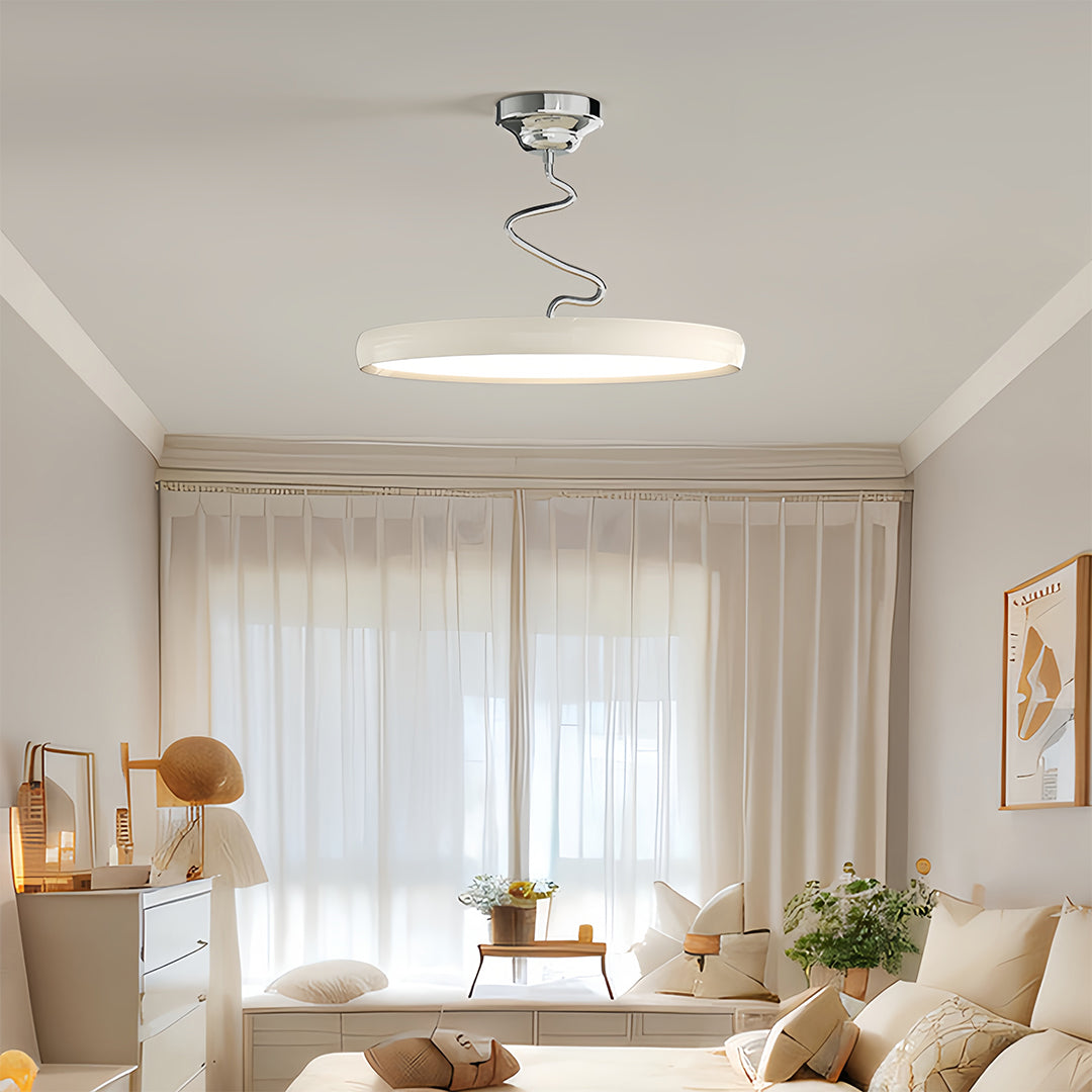 Twisted Full-Spectrum LED Semi Flush Mount Ceiling Light in Modern Finishes