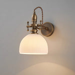 Vintage Brass Wall Sconce with Clear Glass Shade for Reading