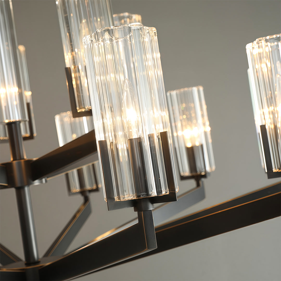 American Luxury Candle Chandelier in Brass, Chrome, or Black