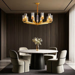 American Luxury Candle Chandelier in Brass, Chrome, or Black