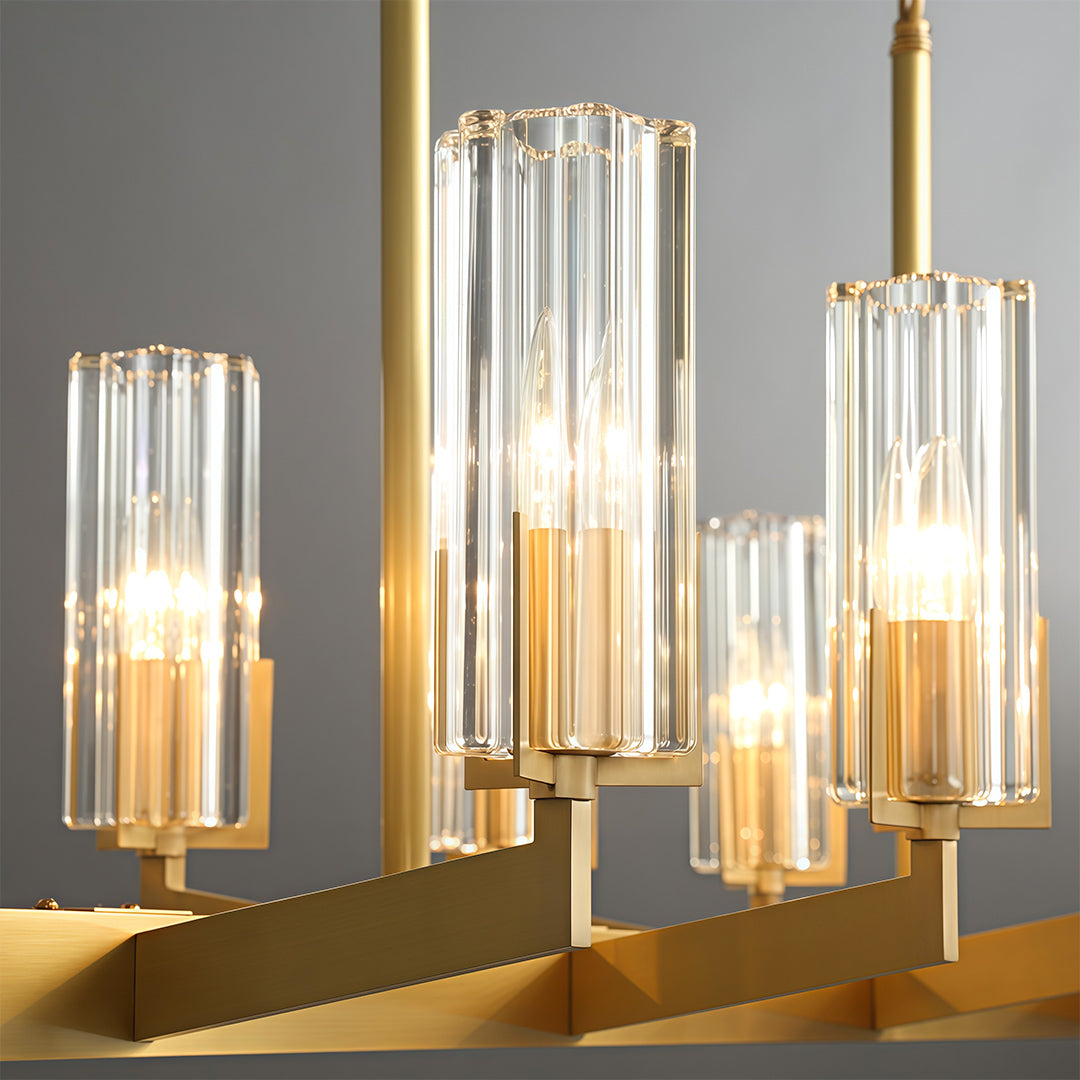 American Luxury Candle Chandelier in Brass, Chrome, or Black