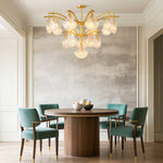 Shell Chandelier Modern Luxury Ceiling Light in Copper, Nickel, or Black