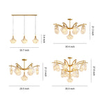 Shell Chandelier Modern Luxury Ceiling Light in Copper, Nickel, or Black