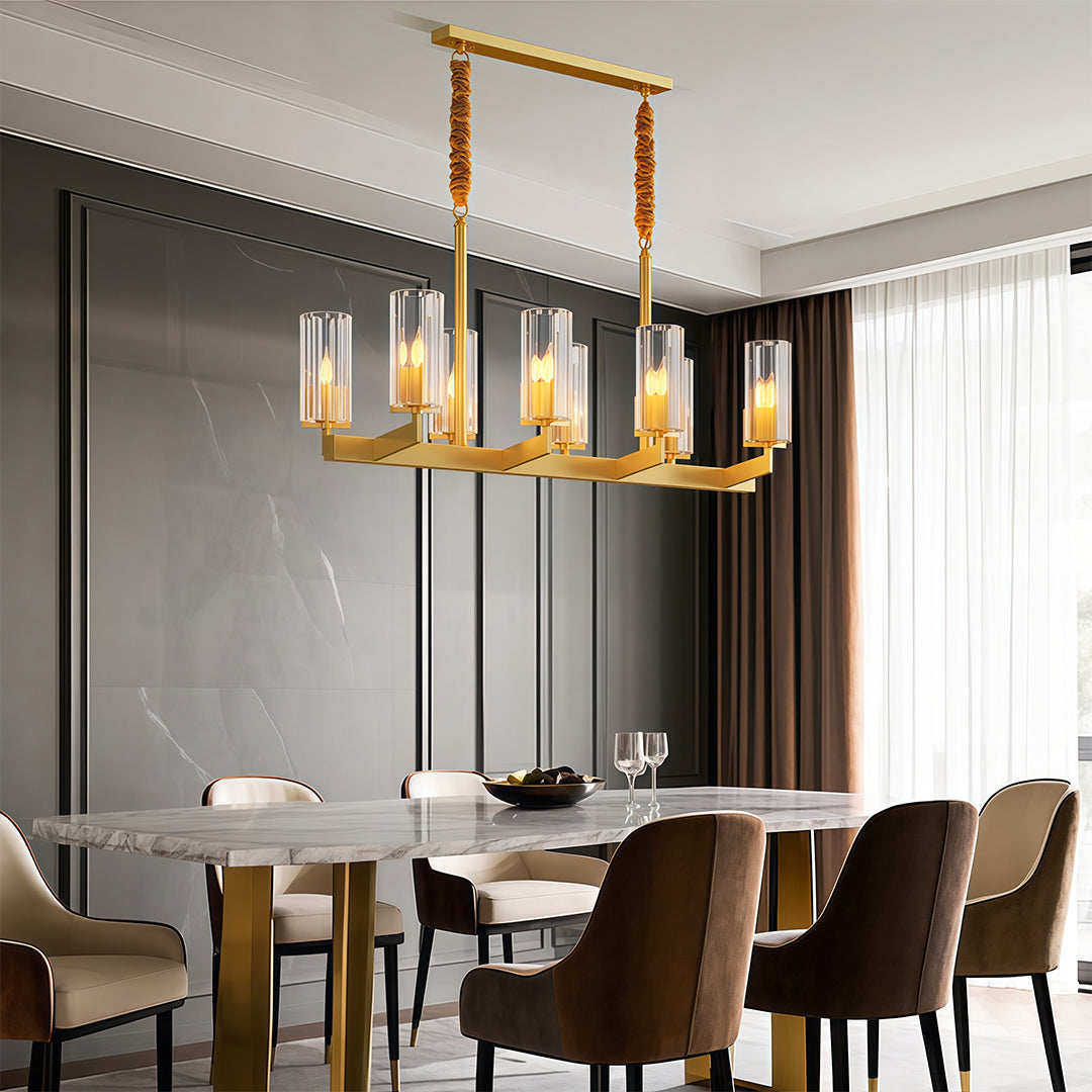 American Luxury Candle Chandelier in Brass, Chrome, or Black