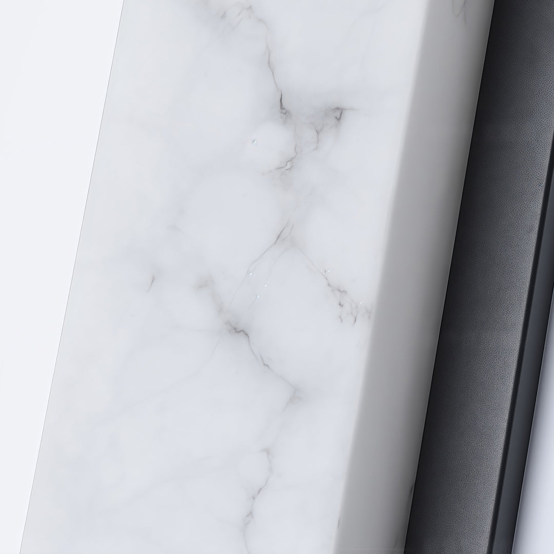 Black Stainless Steel Outdoor Wall Sconce with Marble Shade