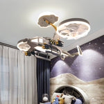 Aviator LED Ceiling Fan with Light for Kids' Rooms, Modern Remote Control