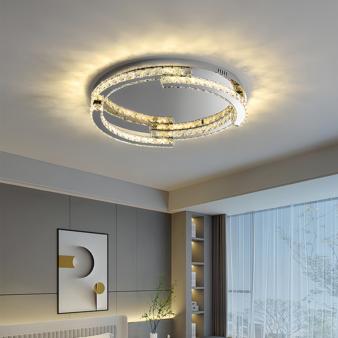 Lumière Cristal LED Flush Mount Ceiling Light in Silver