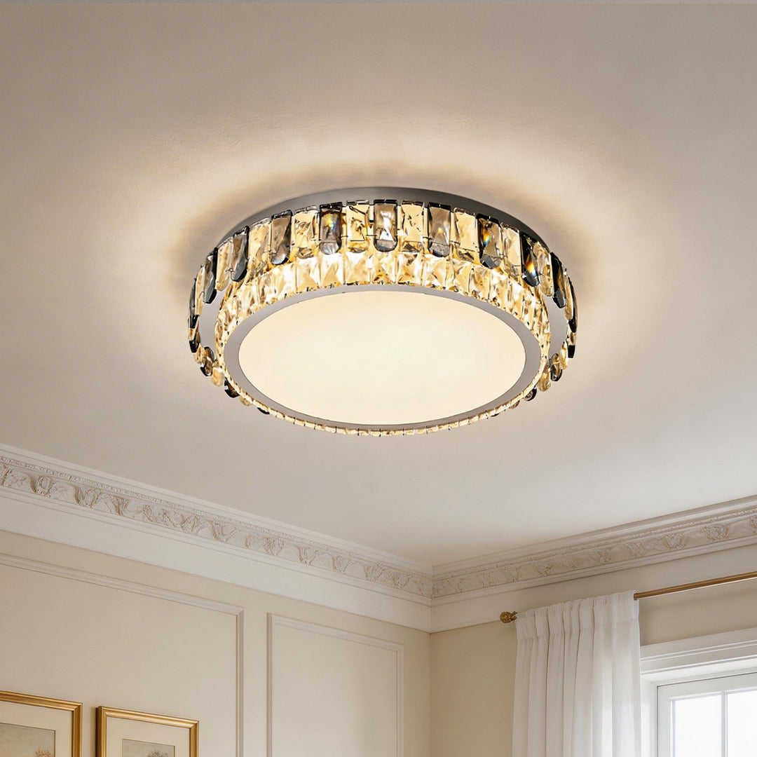 Lumière Crystal Flush Mount Ceiling Light in Chrome