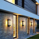 Black Crystal Outdoor Wall Light – Rectangular Waterproof LED Sconce