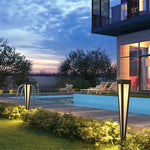 LumaPath Square RGB Solar Pathway Light with Conical Base for Modern Landscapes