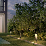 LumaPath Square RGB Solar Pathway Light with Conical Base for Modern Landscapes