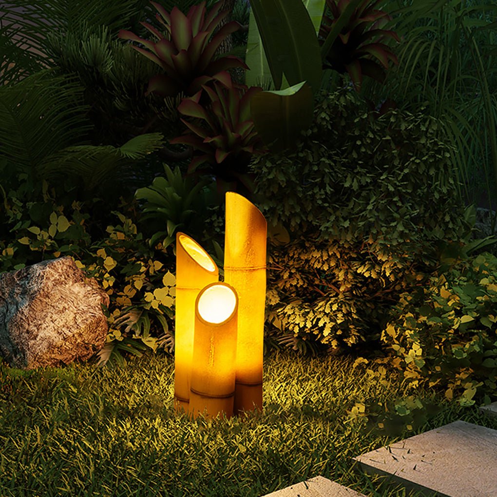 Artisan Resin Bamboo LED Landscape Lights for Garden Paths and Courtyards