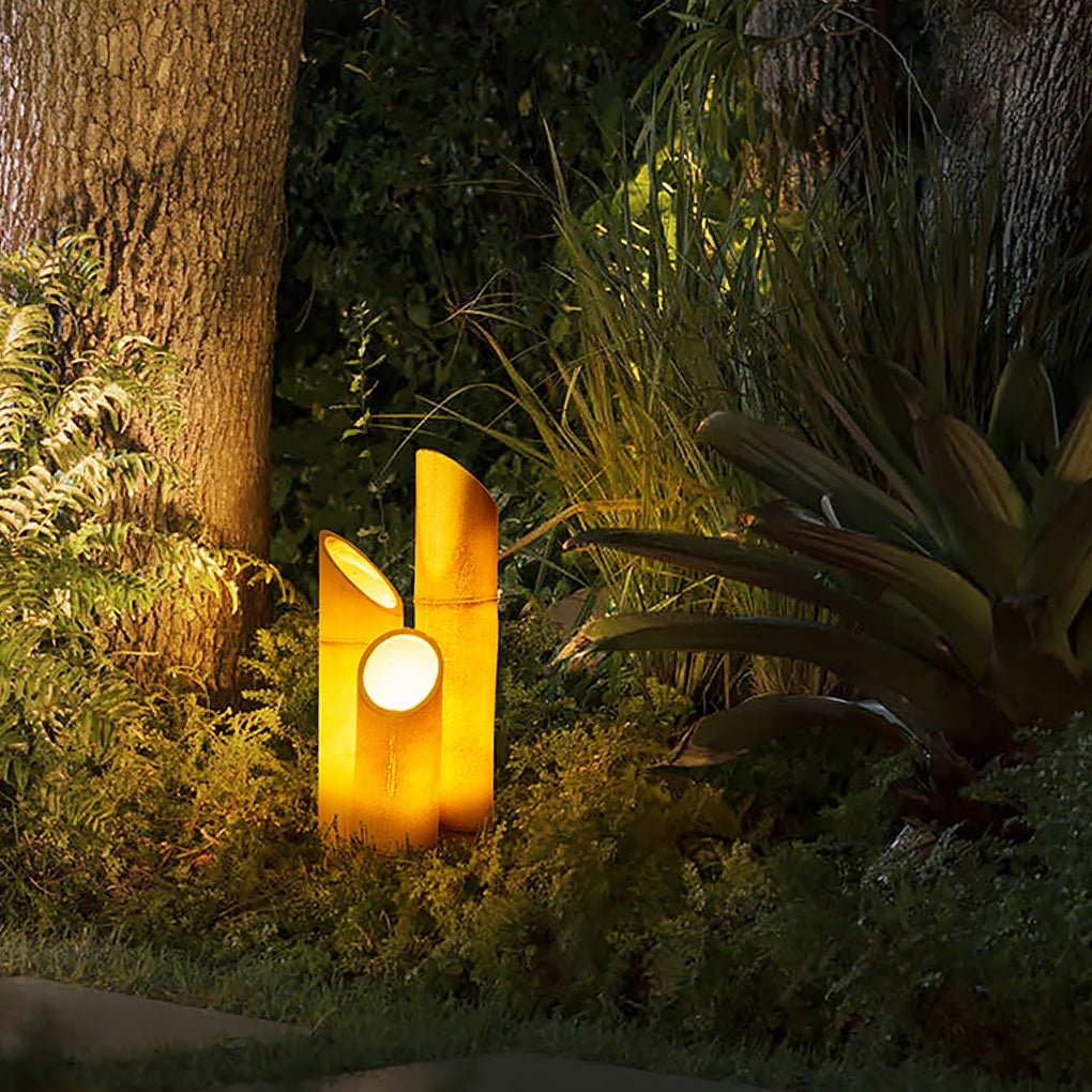 Artisan Resin Bamboo LED Landscape Lights for Garden Paths and Courtyards