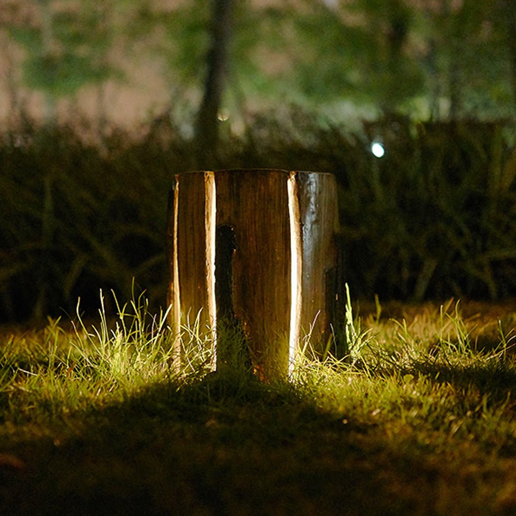 Sculptural Tree Stump LED Garden Light – Weatherproof Resin Landscape Lighting
