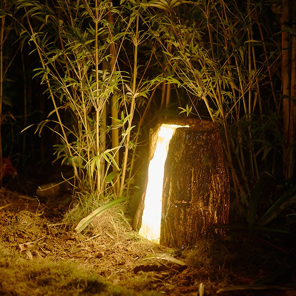 Sculptural Tree Stump LED Garden Light – Weatherproof Resin Landscape Lighting