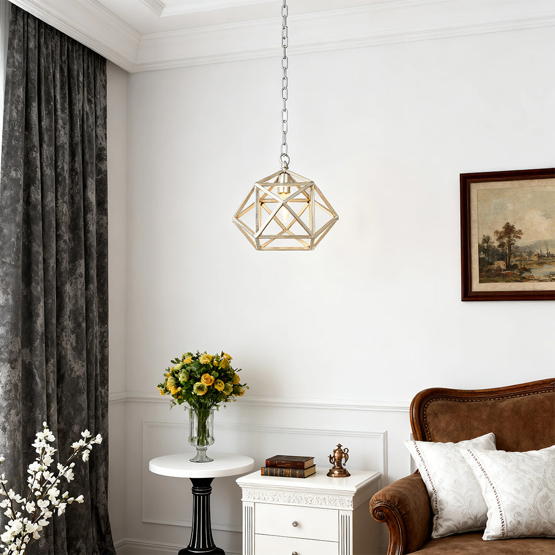 Aurelia Gold Geometric Pendant Light with Adjustable Chain