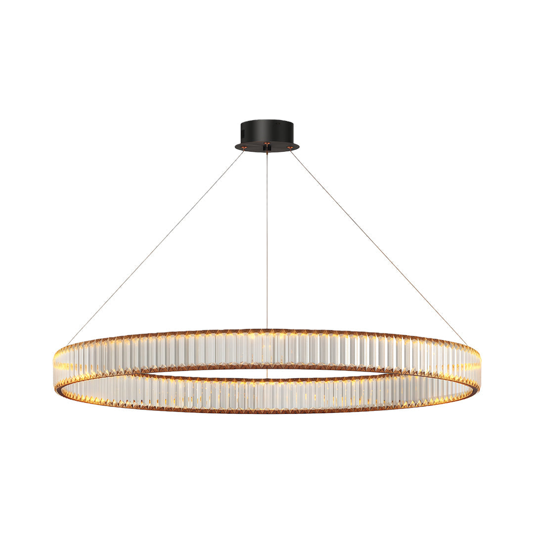 Aurelia Crystal Round Chandelier — American Minimalist LED Pendant for Modern Interiors
