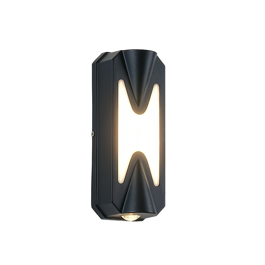 Geometric Up Down Outdoor Wall Light in Black Aluminum