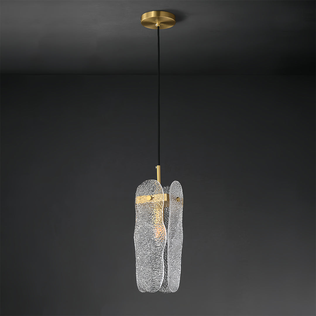 Luxury Brass Glass Pendant Light with Adjustable Chain for Modern Interiors