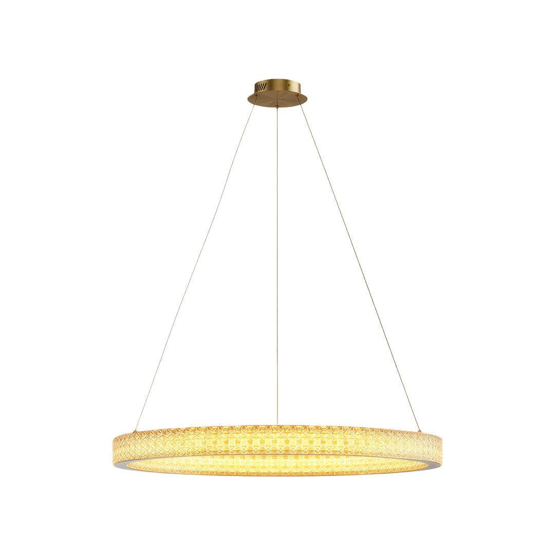 Aurelia Circular LED Chandelier in Copper, Chrome, or Black