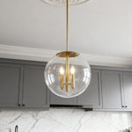 Lumina Clear Glass Globe Pendant Light in Gold