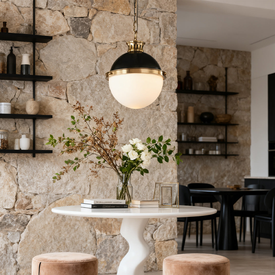 Classic Glass Globe Pendant Light with Adjustable Chain