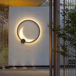 Lunar Halo Outdoor Wall Sconce in Gray Stainless Steel
