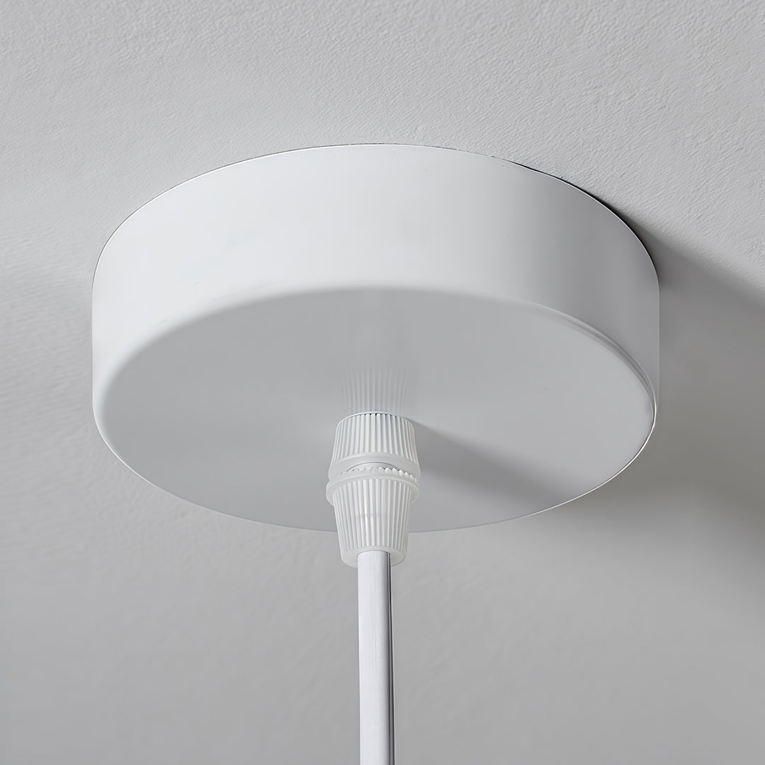 French-Style Metal Pendant Light with Frosted Glass Shade