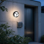 Minimalist Round Outdoor Wall Sconce with Trisection Design, IP65 Waterproof Aluminum LED Light