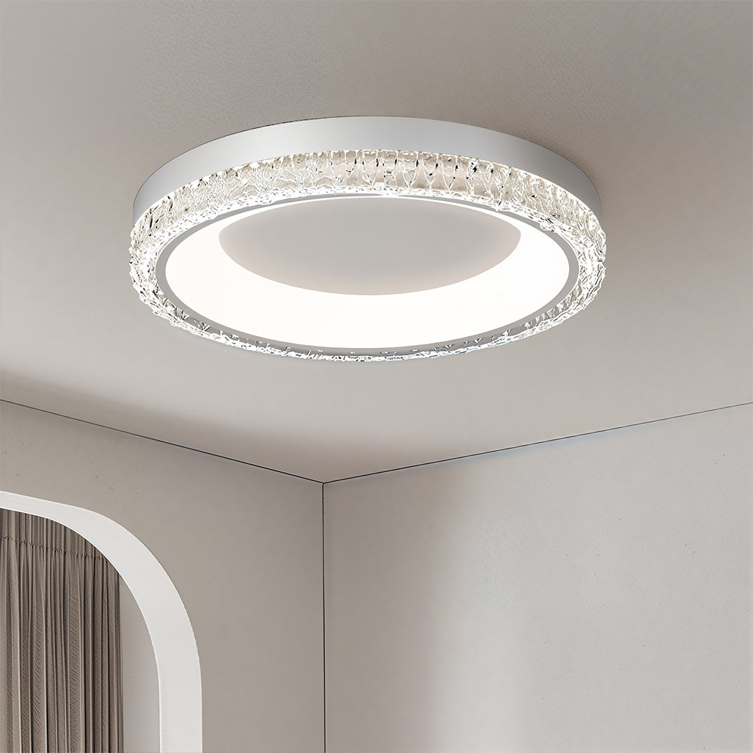 Italian Minimalist LED Flush Mount Ceiling Light in White