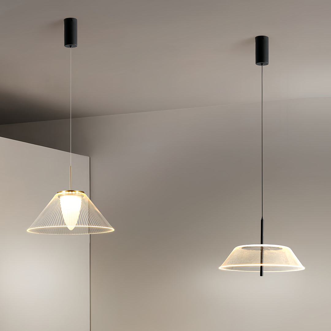 Spectrum Clear Glass Pendant Light for Kitchen Island, Modern LED Hanging Lamp