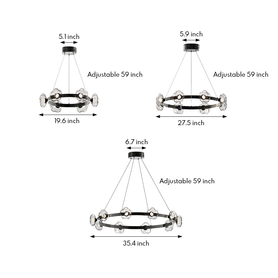 Lumina Ring LED Chandelier — Modern Nordic Glass Pendant Light