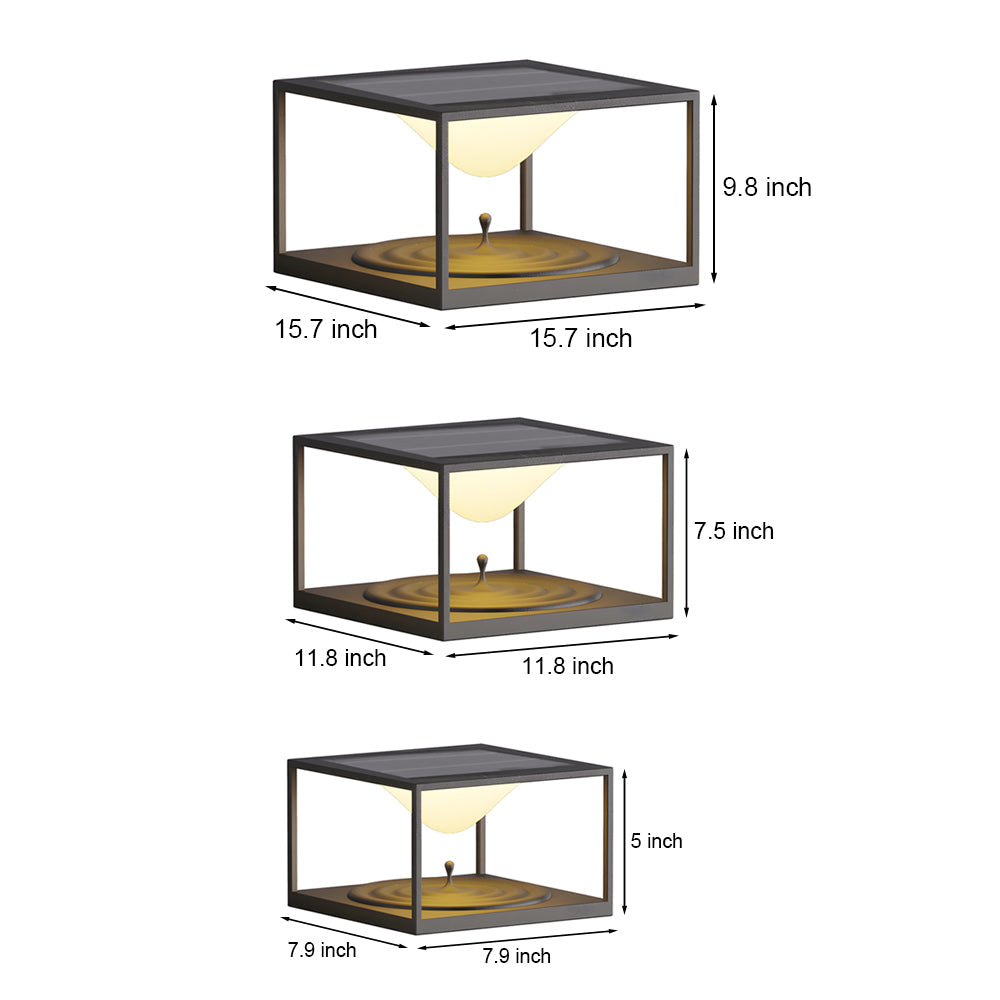 Modena Square Post Light in Stainless Steel for Outdoor Pillar Mounting