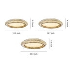 Lumière Flush Mount Crystal Ceiling Light in Titanium Gold