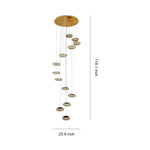 Italian Crystal Chandelier with Titanium Gold Frame, 13-Light LED