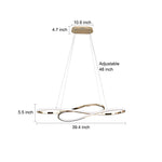 Wavy Double 8-Shaped LED Chandelier with Stepless Dimming, Modern Nordic Pendant Light