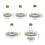Lumina Ring Chandelier in Gold Stainless Steel and Crystal