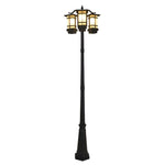 Modern 2-Head Outdoor Post Light in Black, Waterproof Aluminum