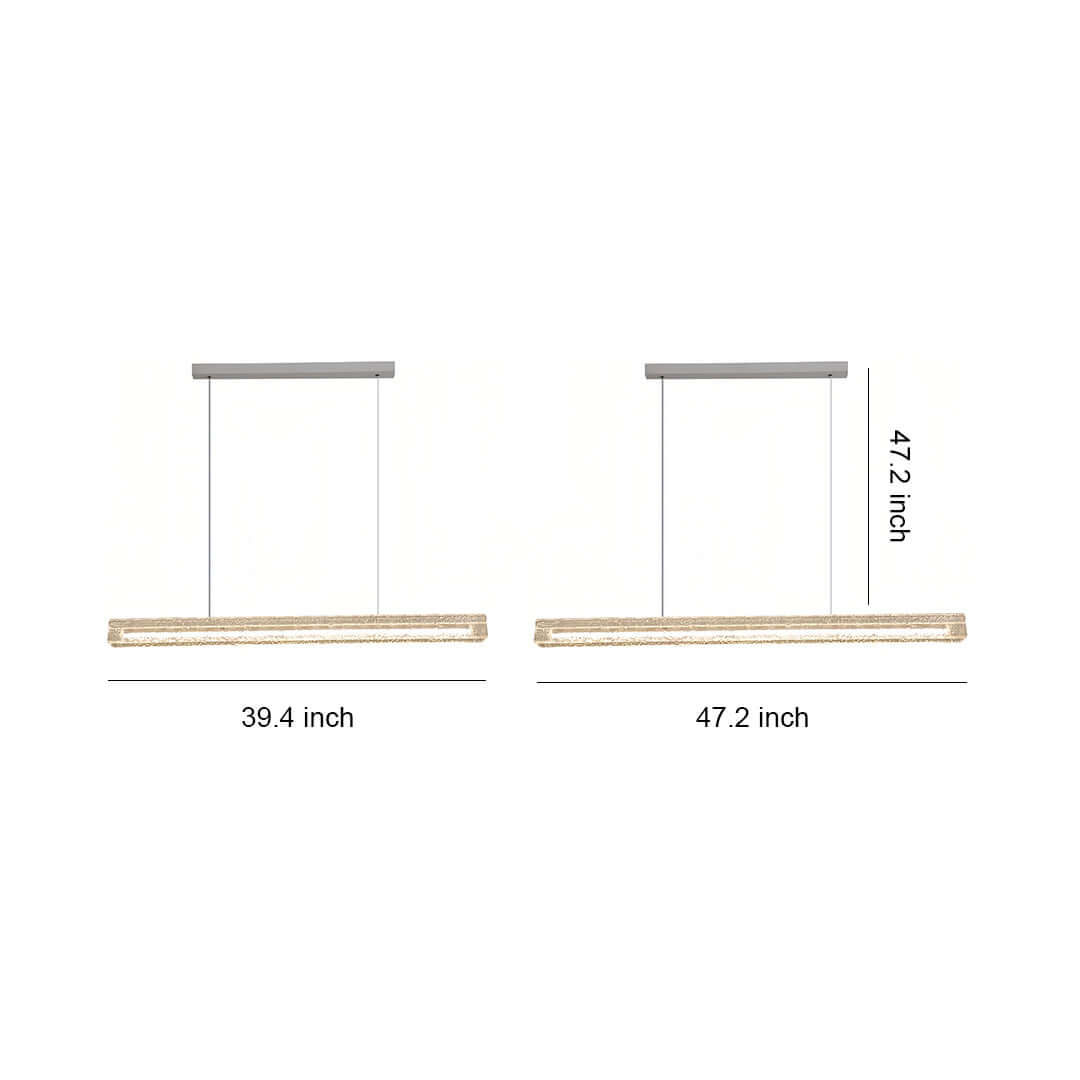 Modern White Linear Pendant Light with Frosted Acrylic Shade for Kitchen Island and Dining Room