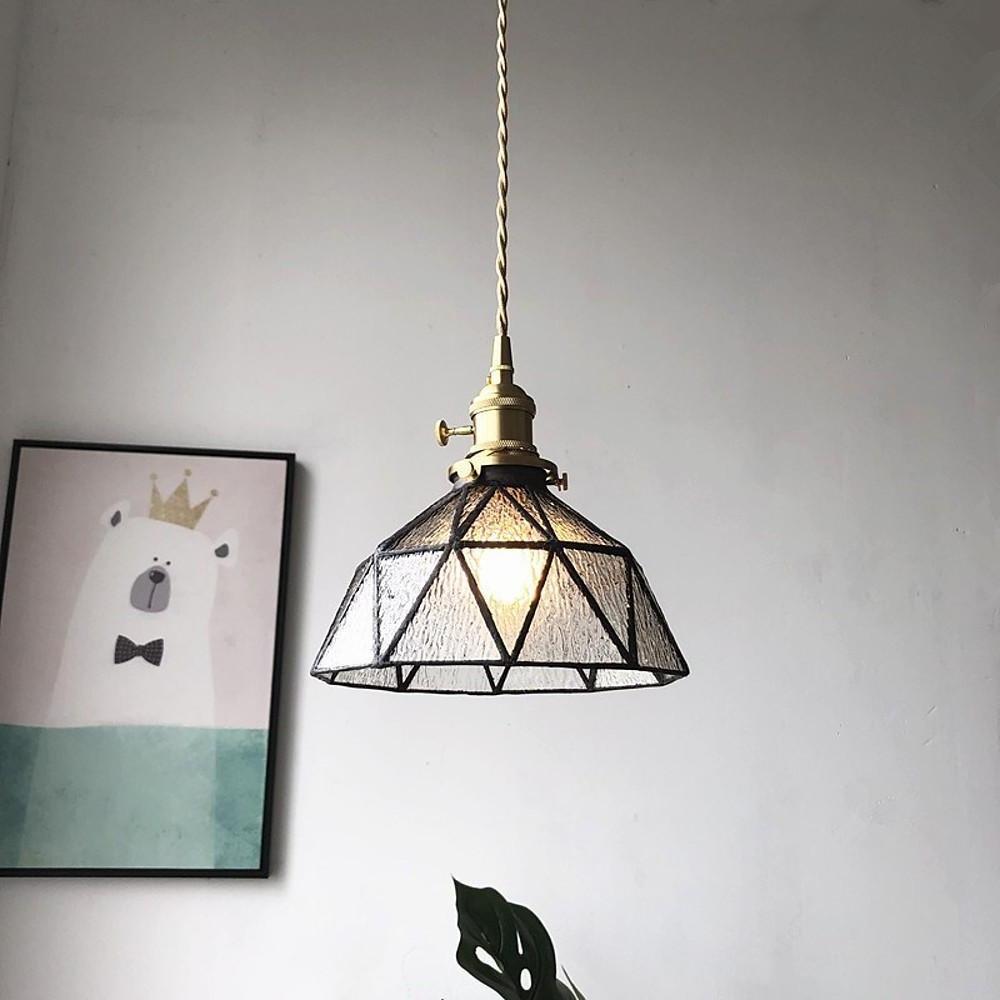 Nordic Glass Pendant Light with Industrial Metal Accent