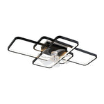 Modern Ceiling Fan with LED Light, Acrylic Shade, Clear ABS Blades