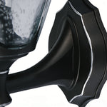 Vintage Outdoor Wall Lantern with Clear Glass Shade in Sand Black Aluminum