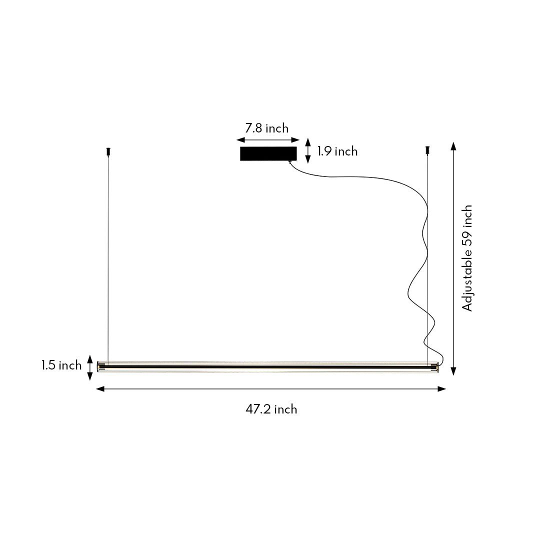 Linear LED Pendant Light in Black or Gold – Modern Minimalist Suspension Lamp