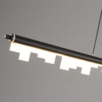Nordic Minimalist Linear LED Pendant Light in Black Aluminum