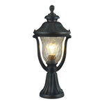 Chestnut Aluminum Post Light with Clear Glass Shade for Modern Gardens