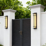 Minimalist Waterproof Outdoor Wall Light in Black Stainless Steel
