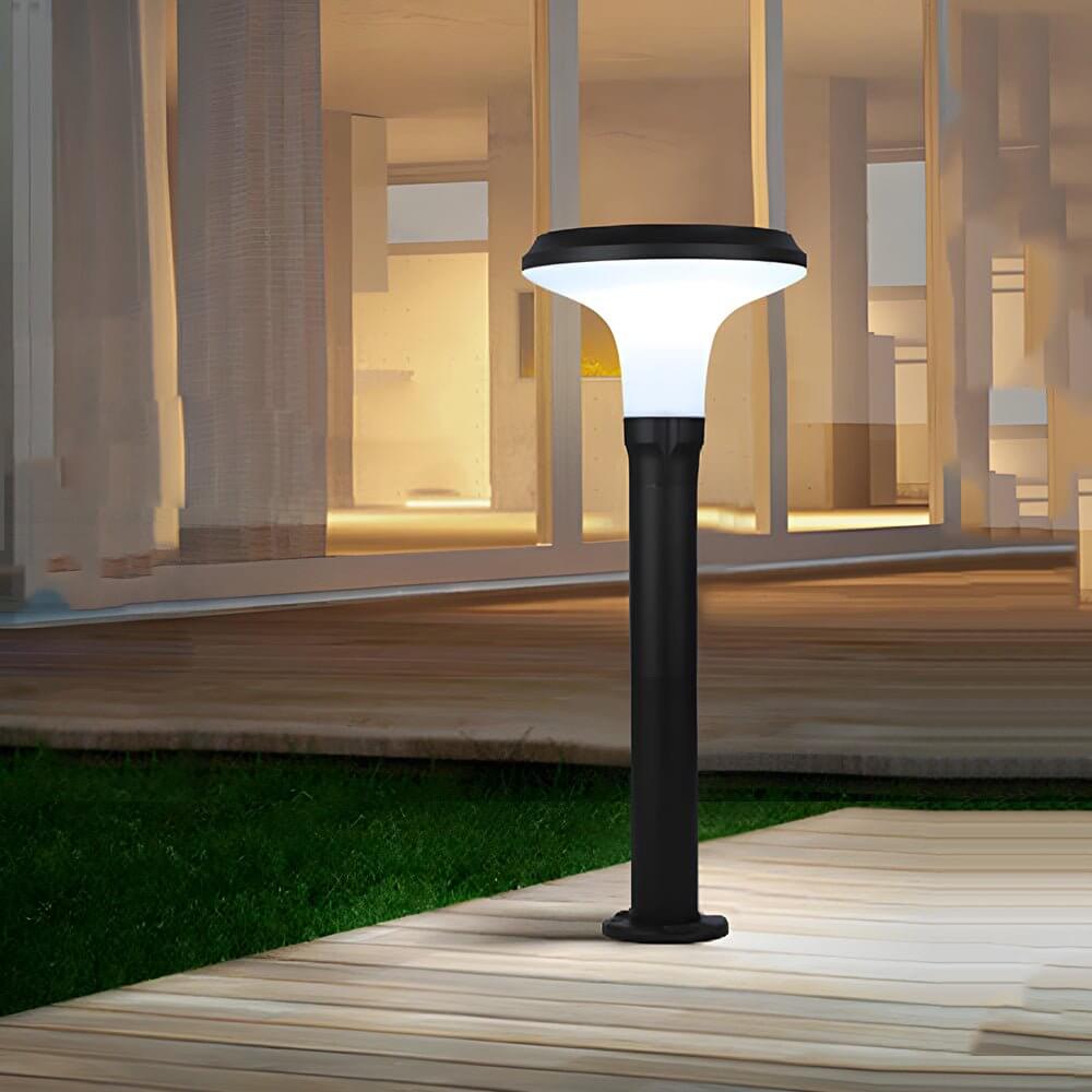 Modern Solar LED Path Light in Black Aluminum for Garden Walkways