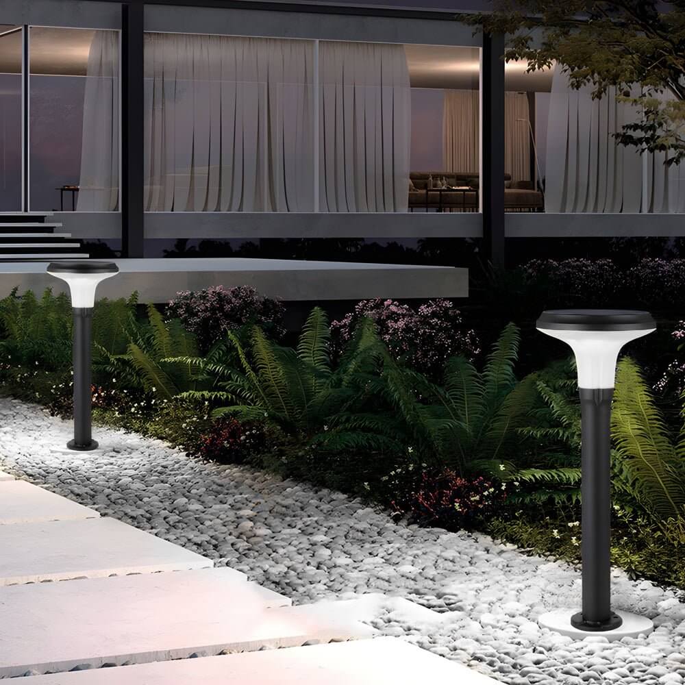 Modern Solar LED Path Light in Black Aluminum for Garden Walkways